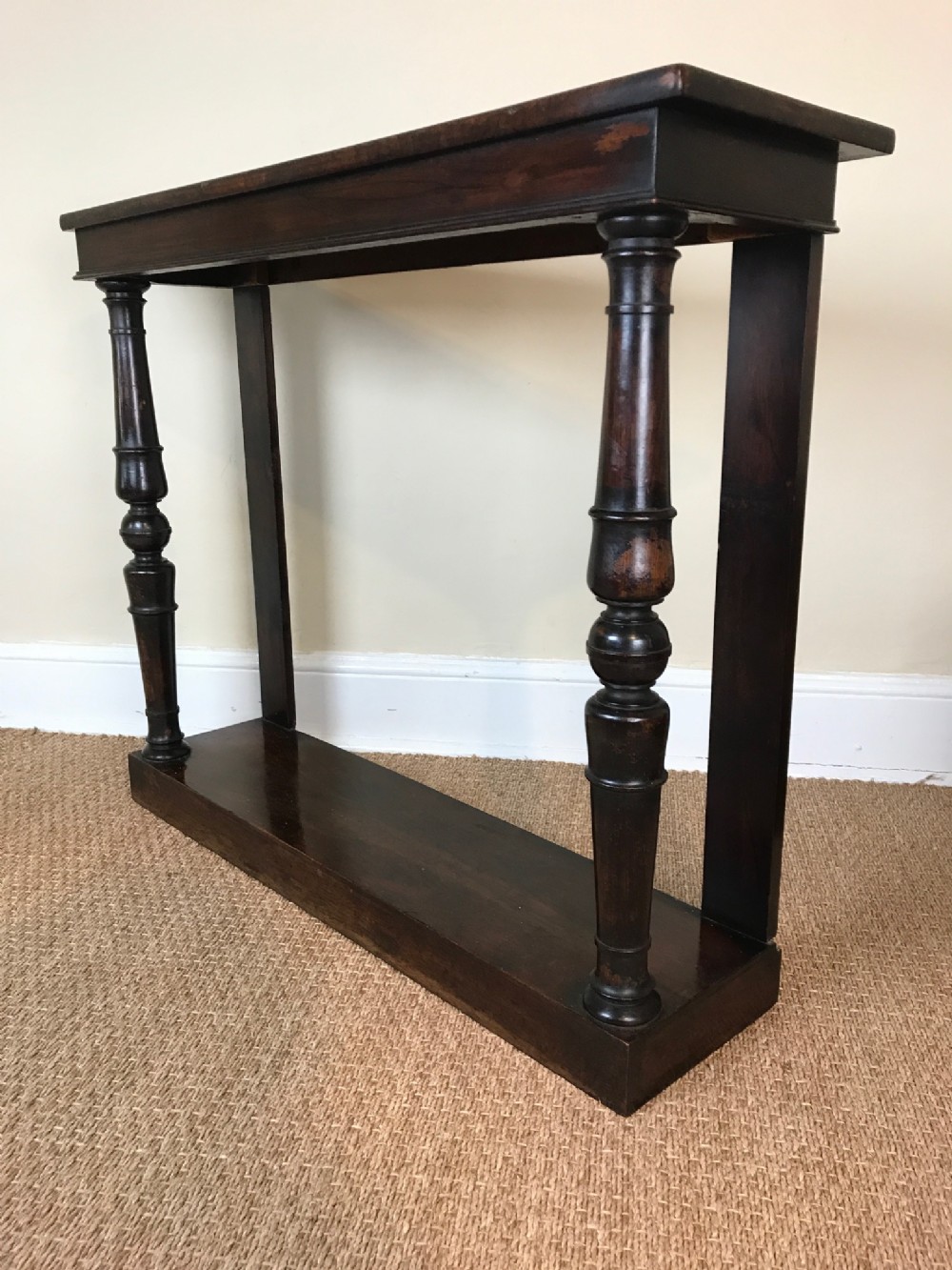 A George IV simulated rosewood small console table circa 1830.