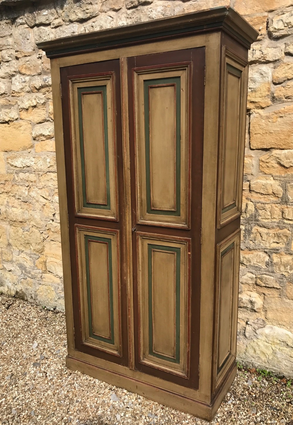 A mid 19th century French painted hall cupboard circa 1860