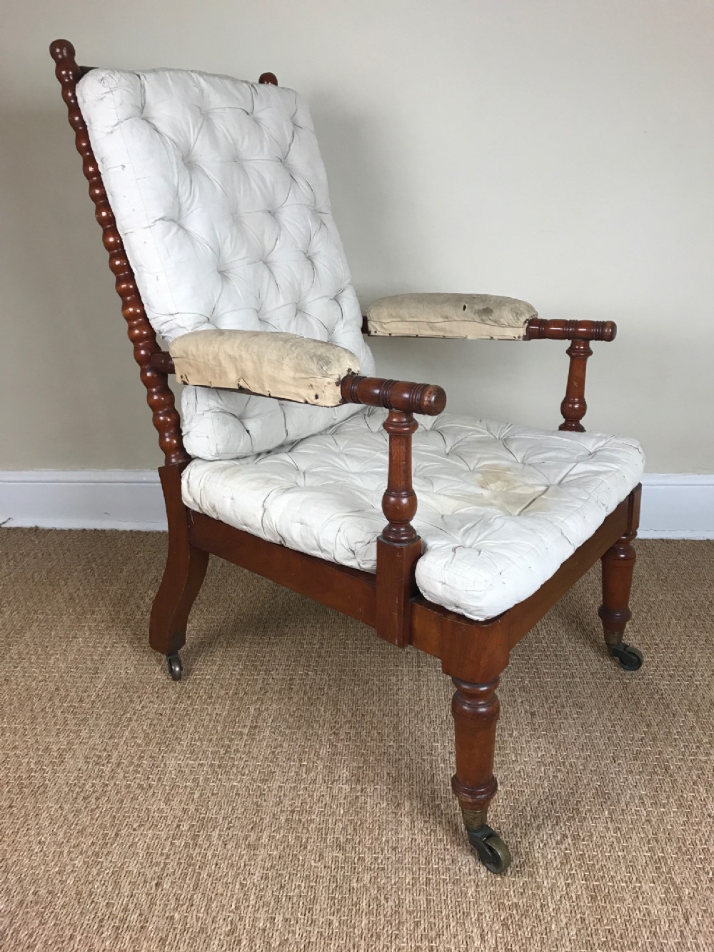A good Victorian walnut bobbin armchair circa 1880