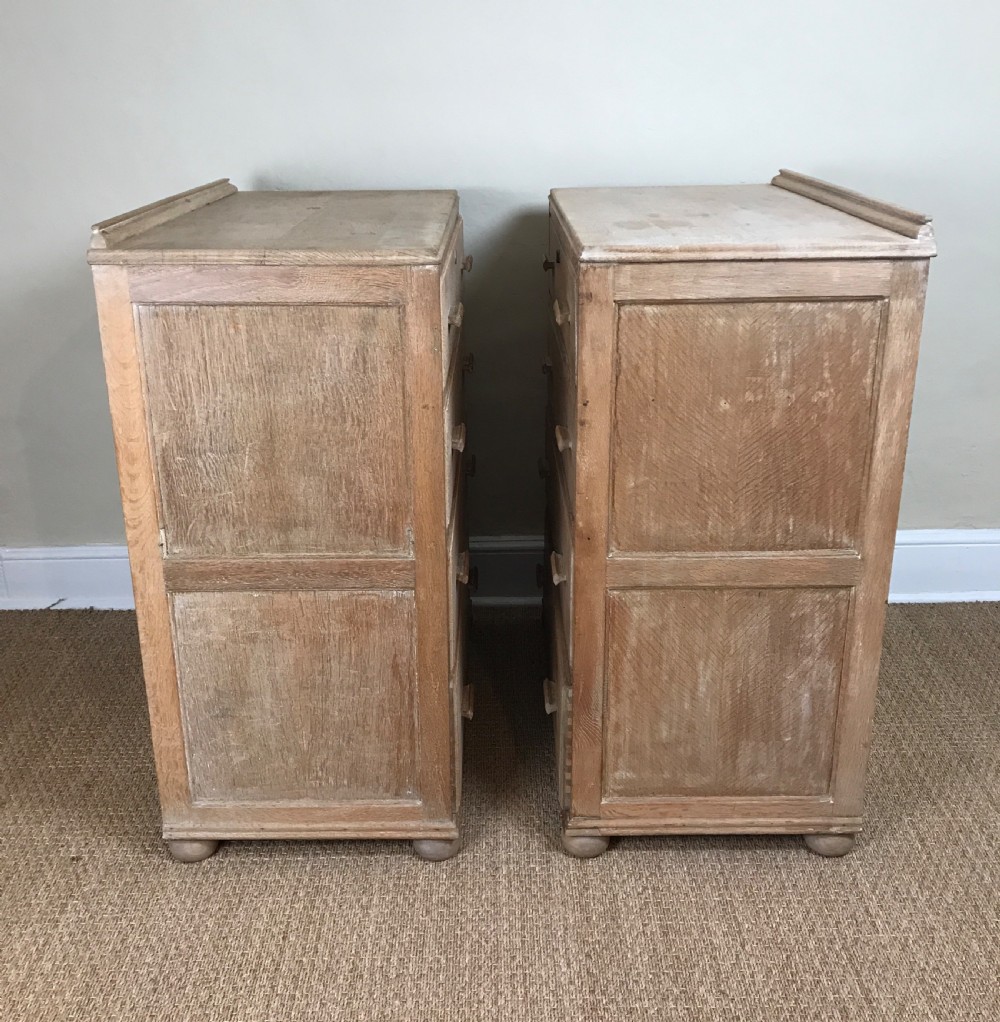 A pair of 1930's limed oak chest of drawers View IV