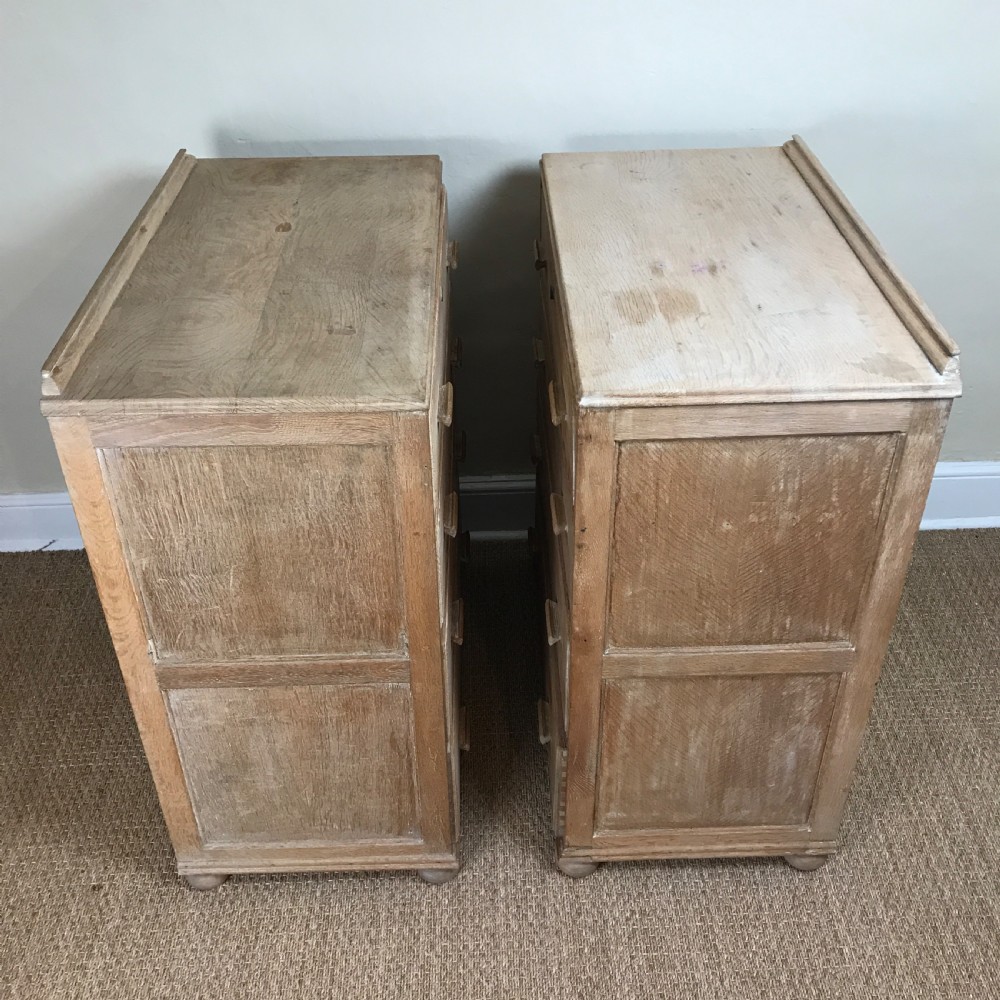 A pair of 1930's limed oak chest of drawers View V