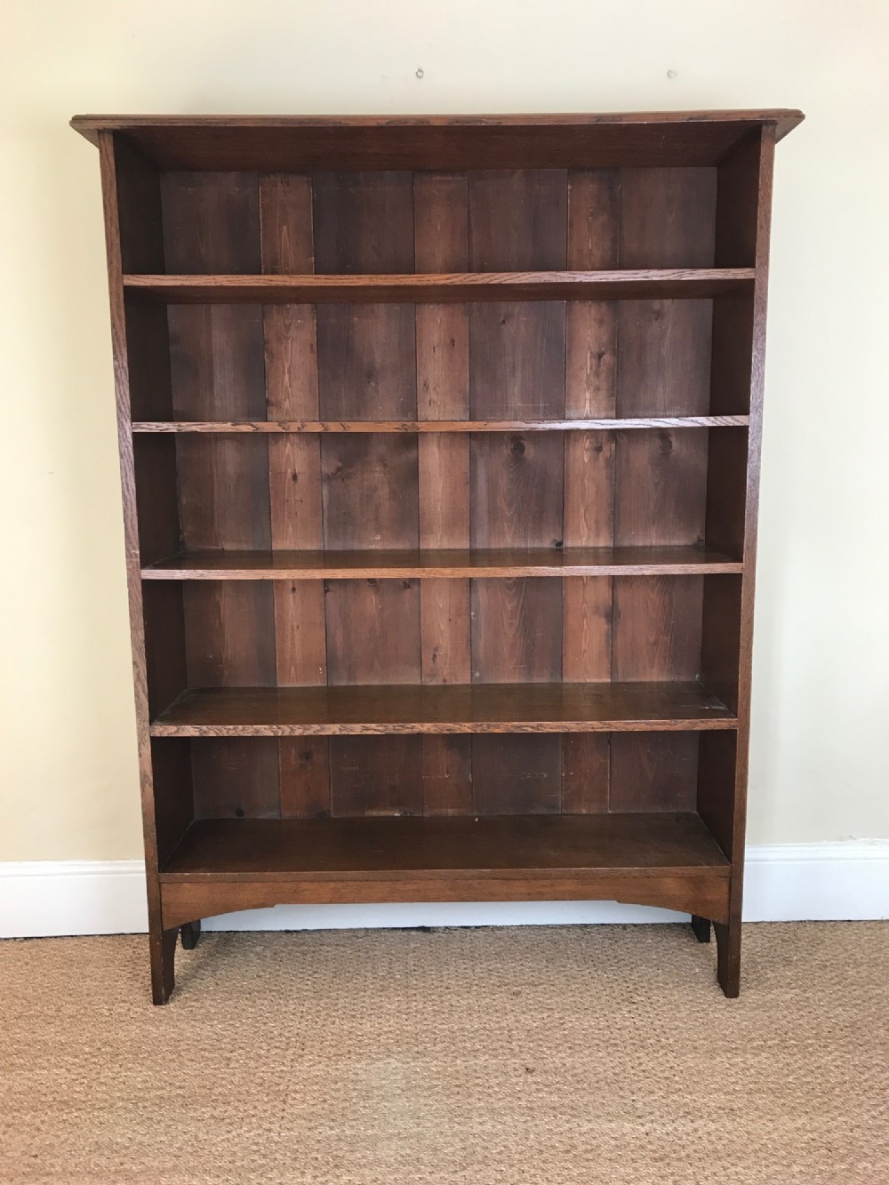 An Arts and Crafts oak open bookcase circa 1910