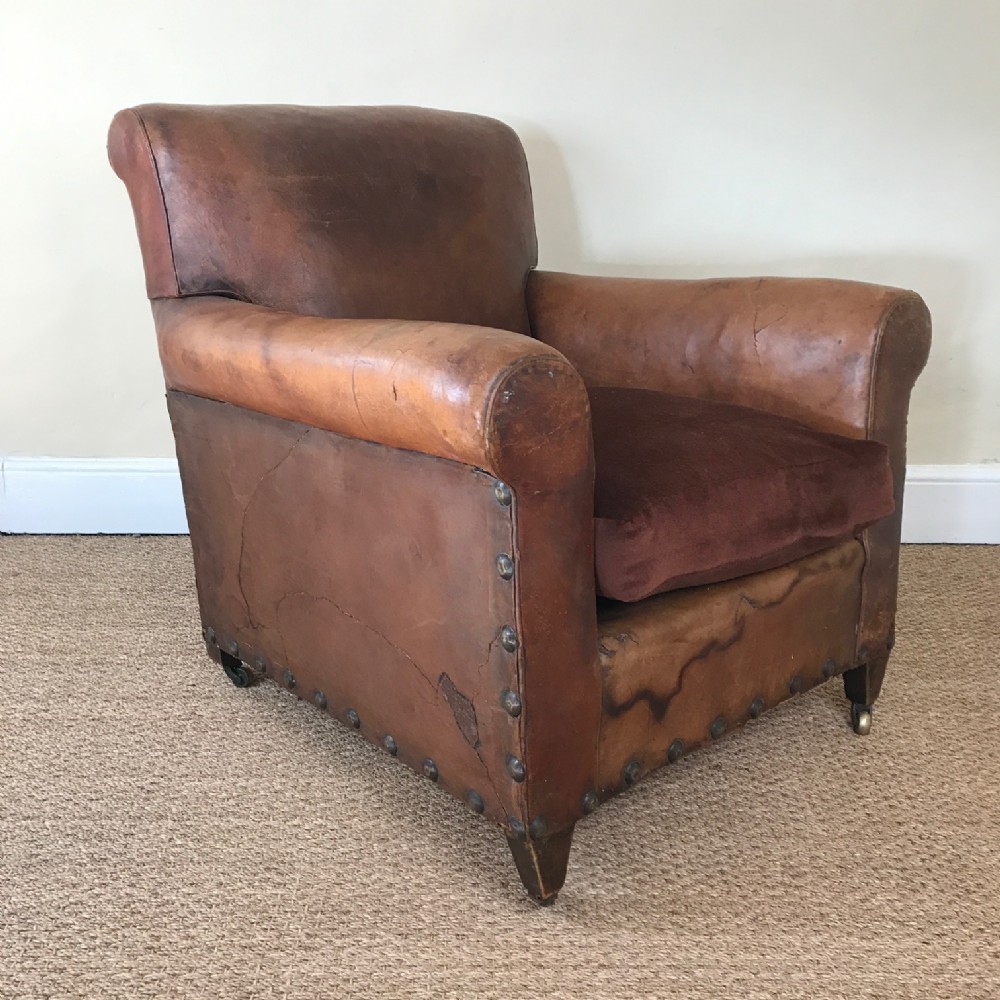 An Edwardian leather club chair circa 1910 