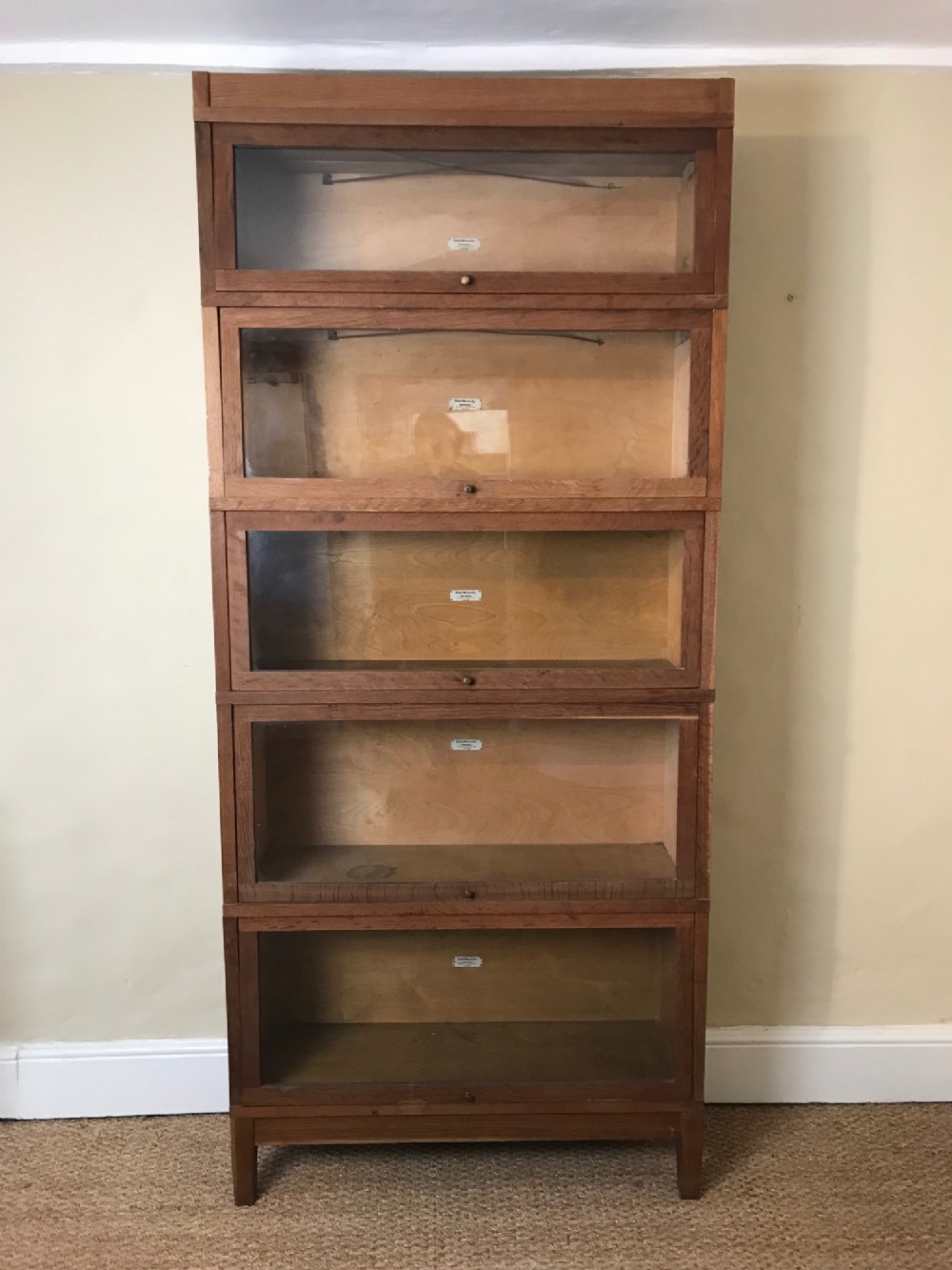 A Globe Wernicke dry oak 5 section bookcase circa 1930