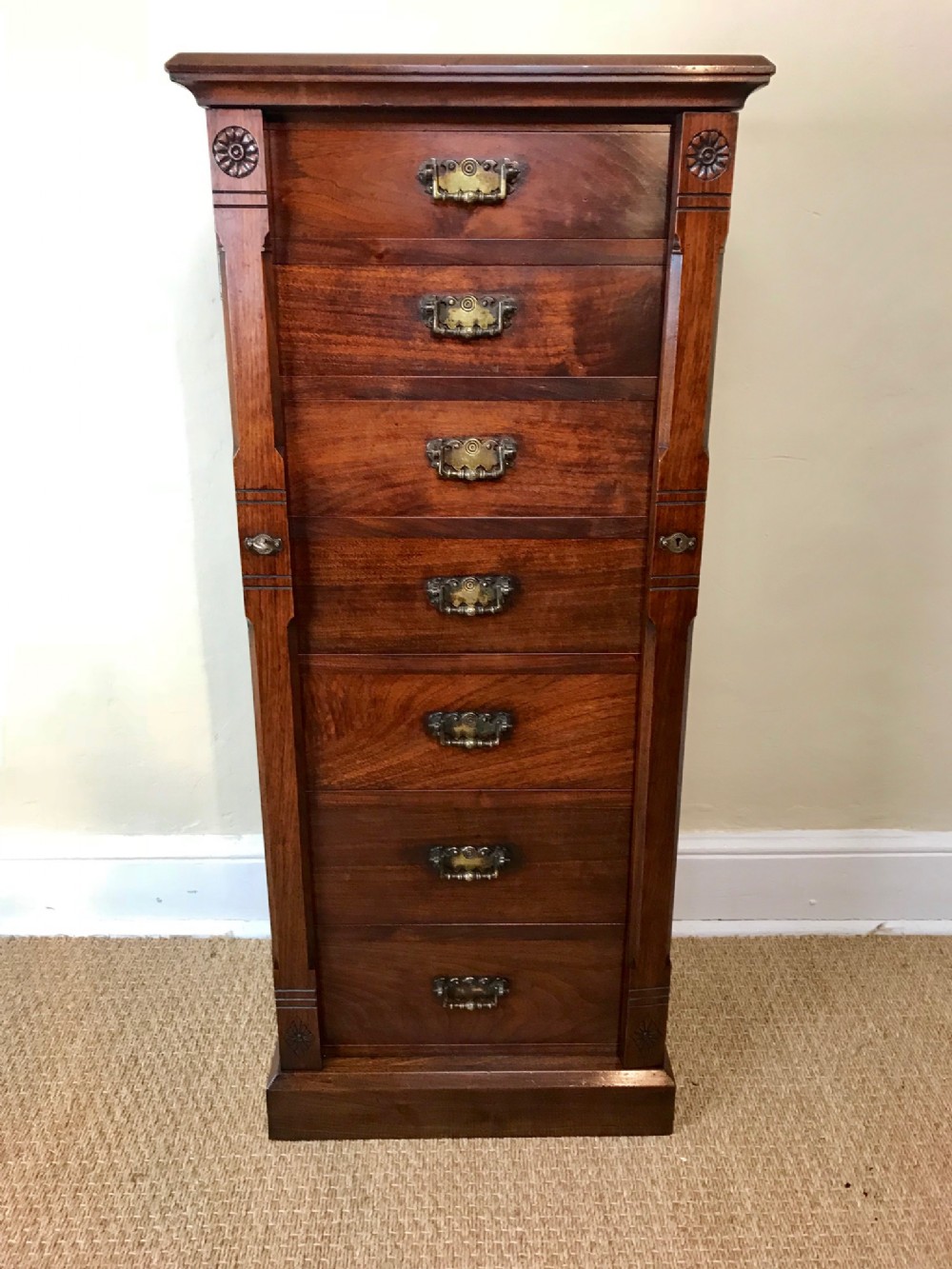 A Victorian walnut Wellington chest circa 1880