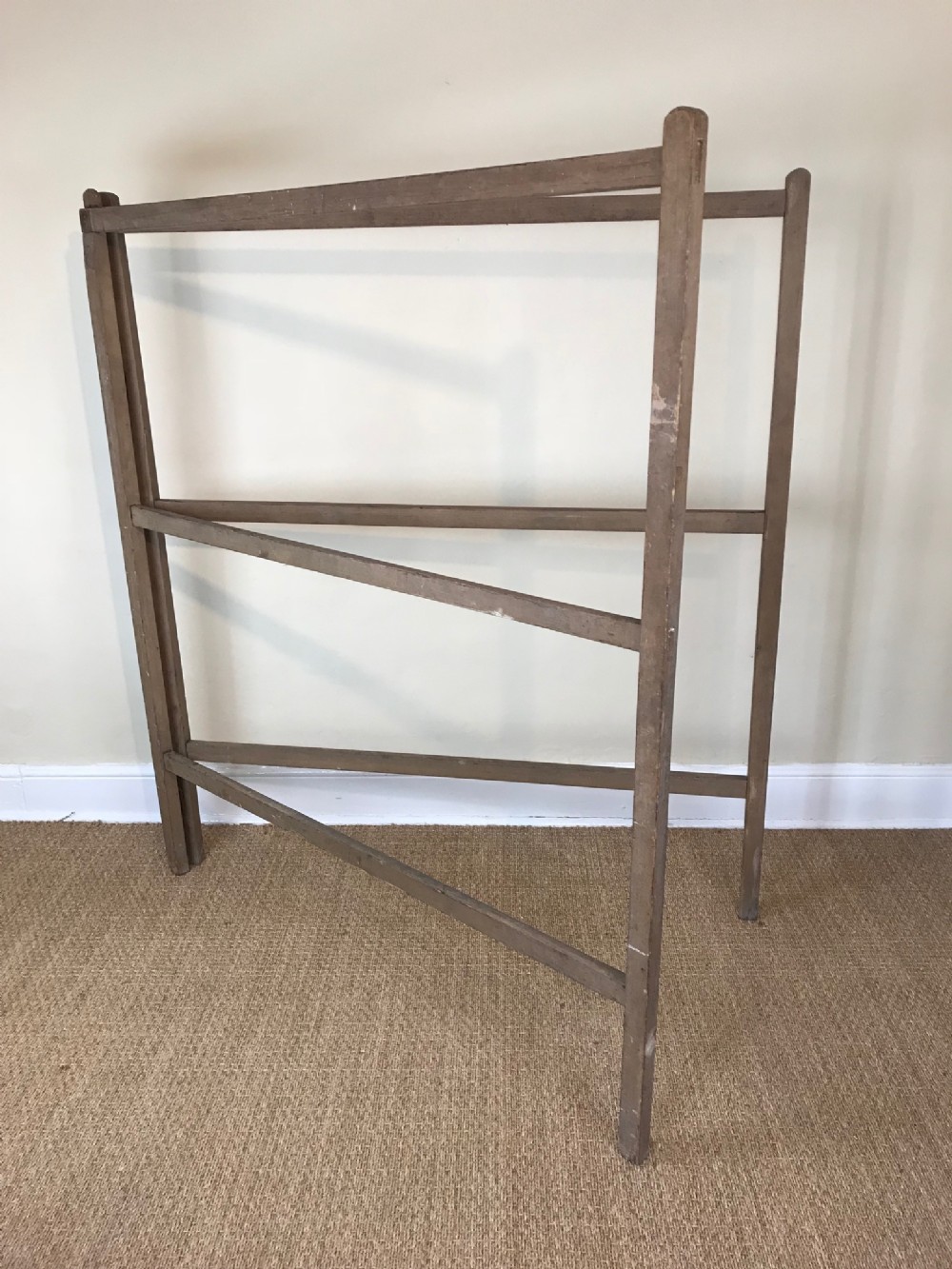 A large Victorian painted pine country house towel rail circa 1880