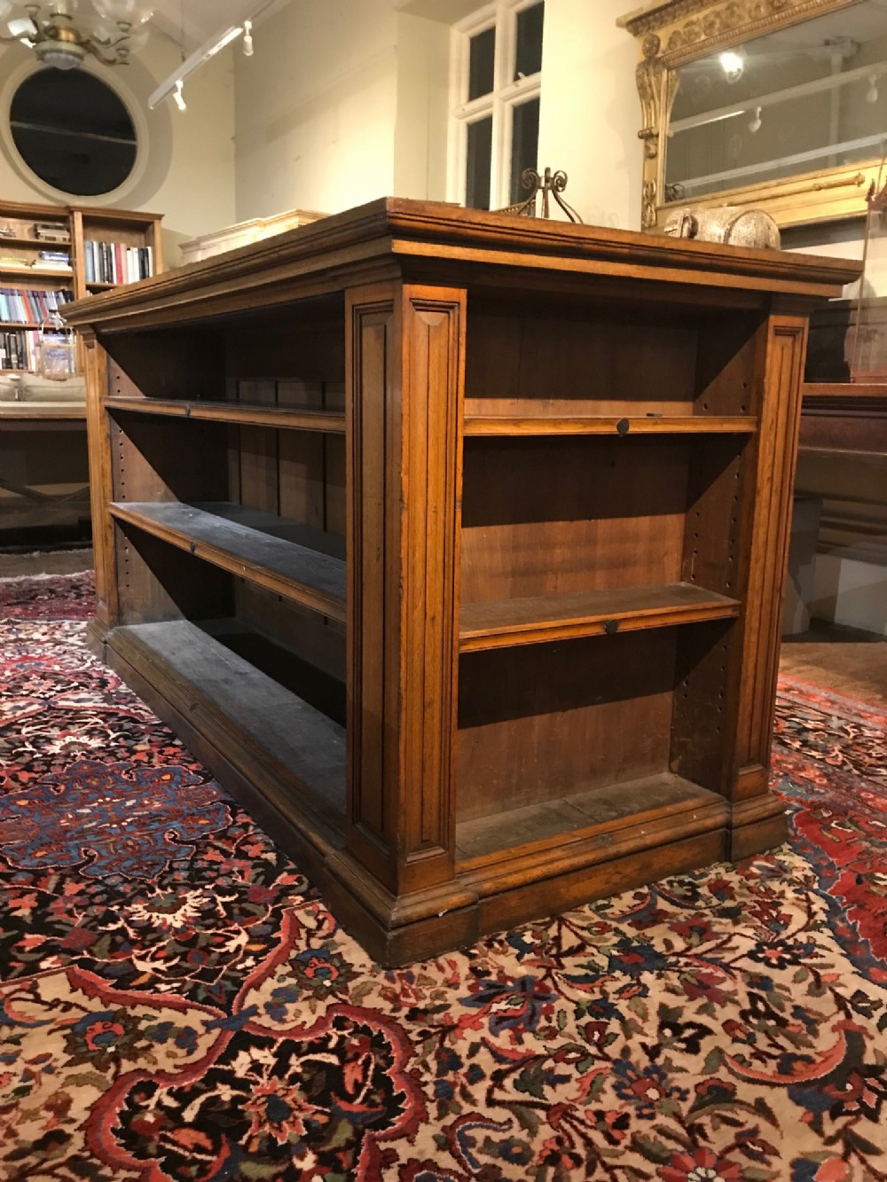 A large Victorian oak freestanding library cabinet circa 1900