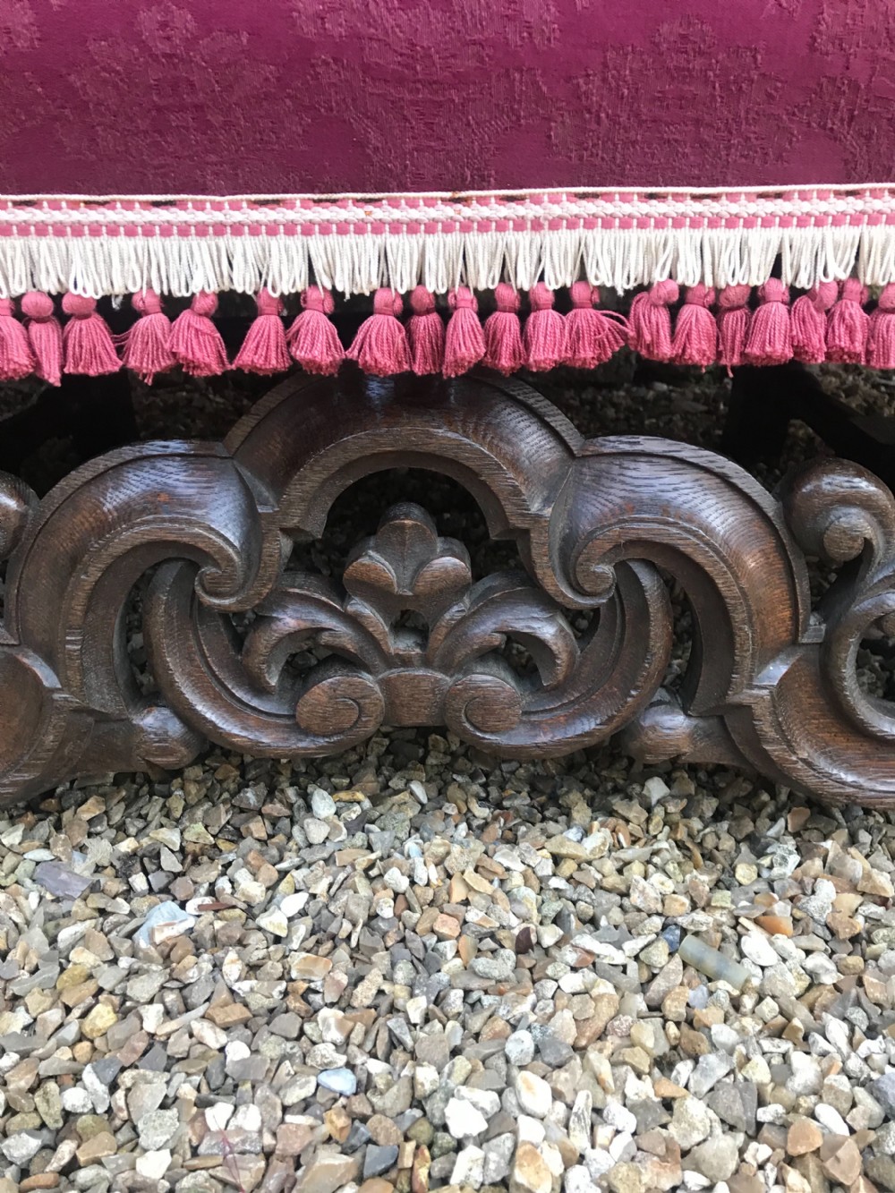 A large late Victorian oak knole sofa circa 1900  View IV