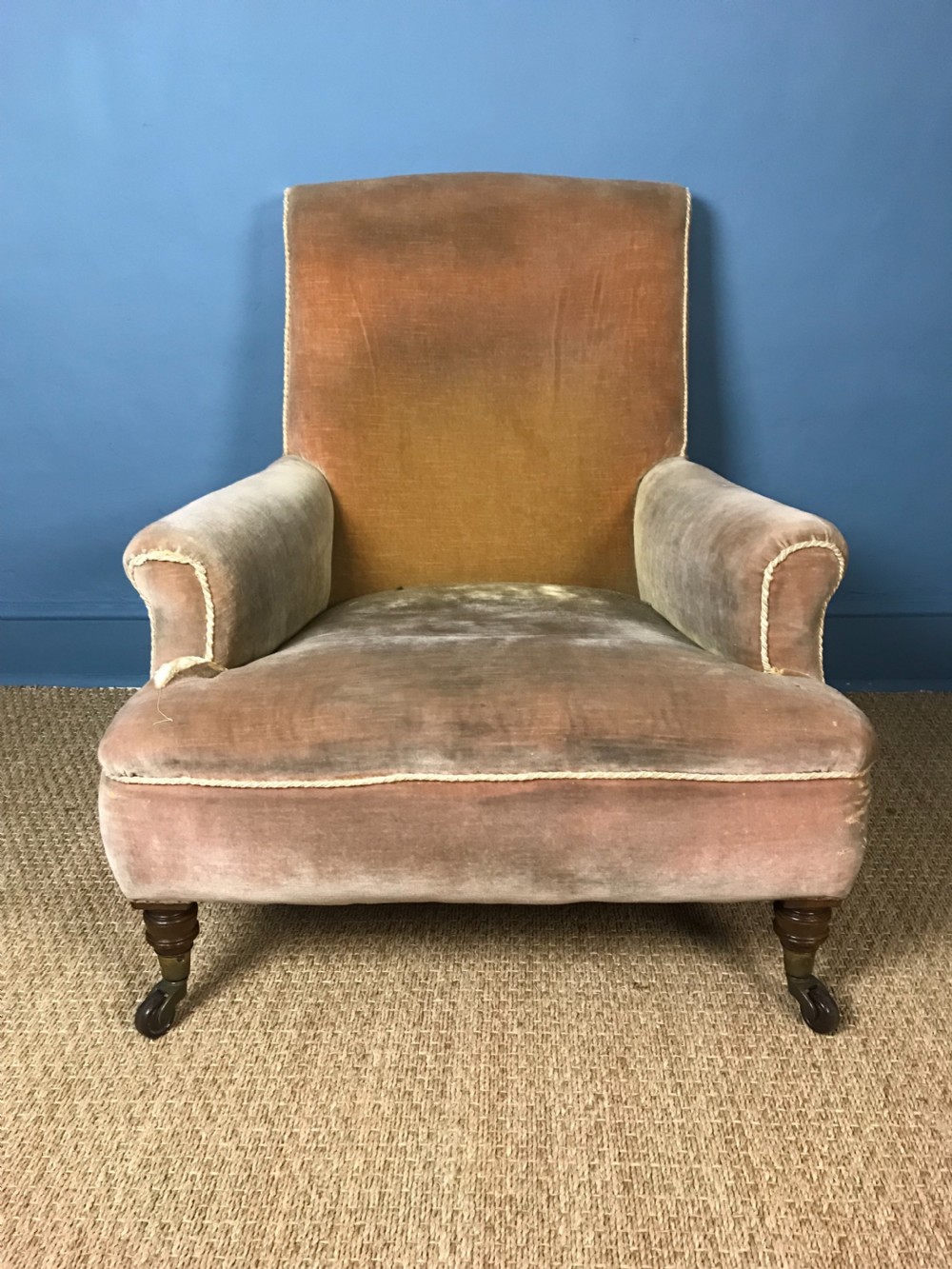 A late Victorian oak armchair c 1900