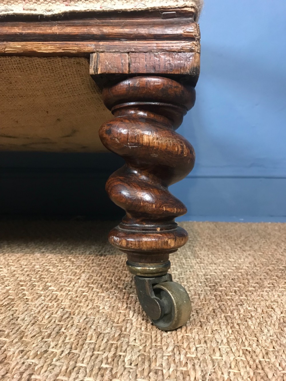 A Mid Victorian oak bobbin turned Sofa circa 1870 . View III