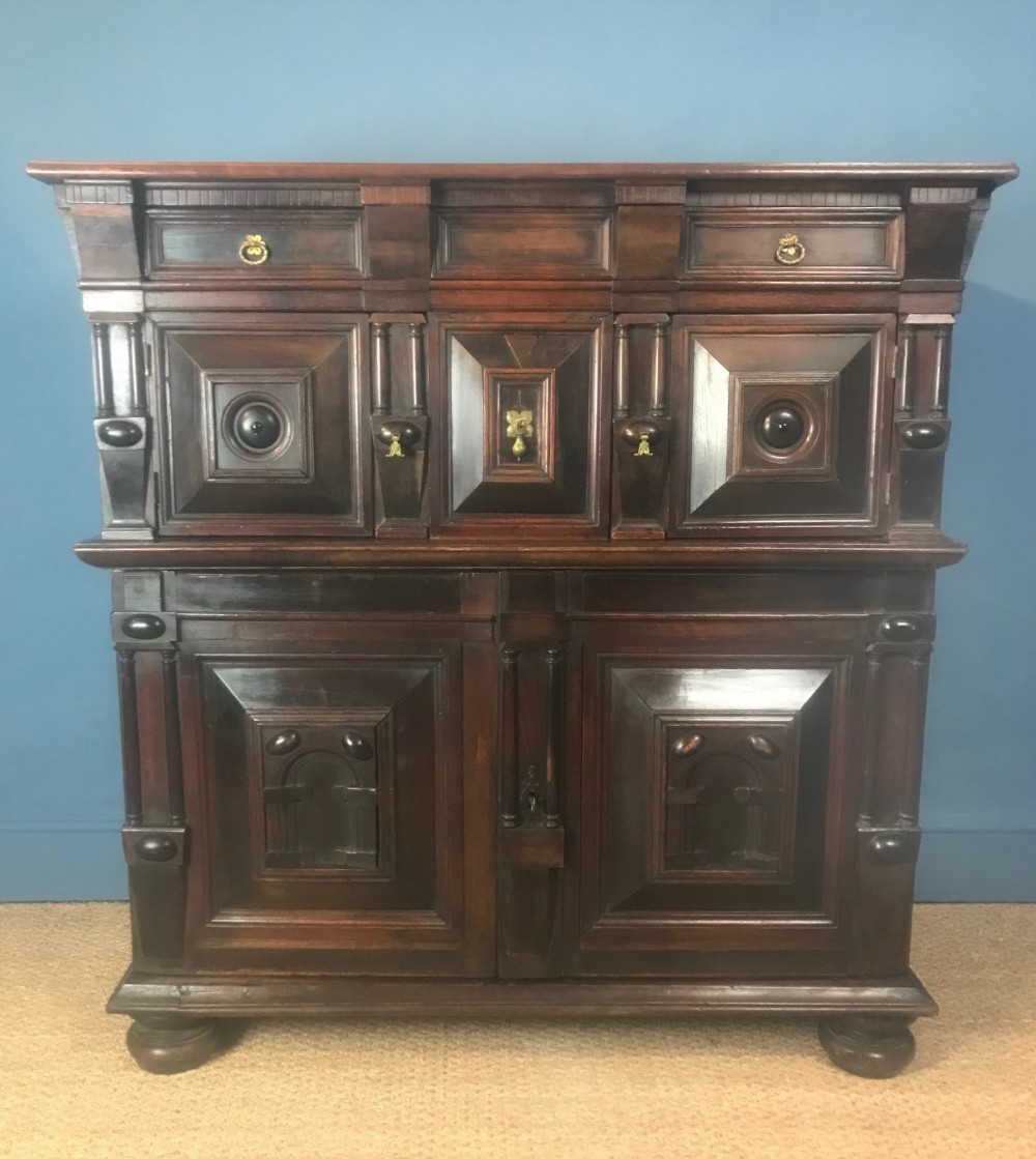 A William and Mary walnut and ebony cabinet Chest of drawers circa 1690 