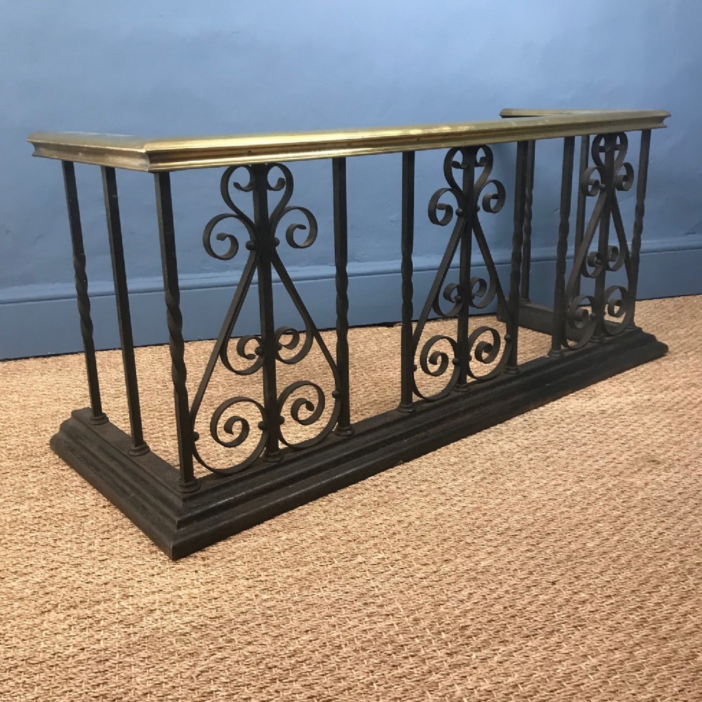 A Victorian brass and wrought iron club fender circa 1890