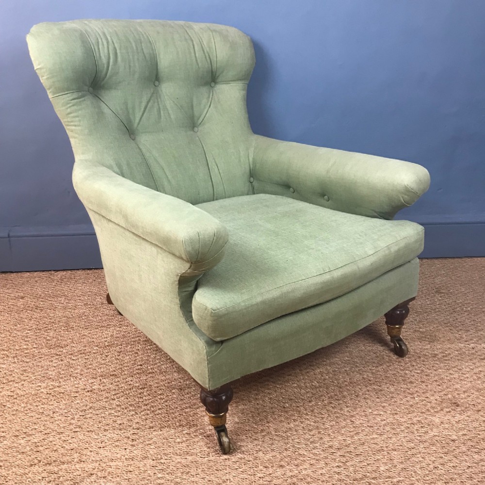 A William IV mahogany spoon back library chair circa 1835