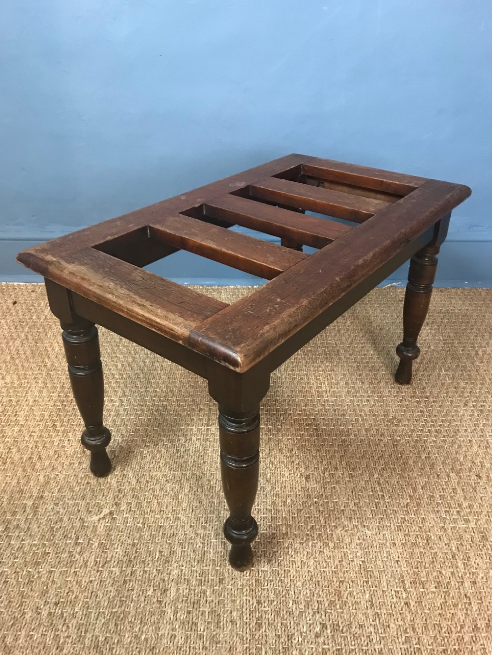 An Aesthetic Movement mahogany luggage rack c 1880