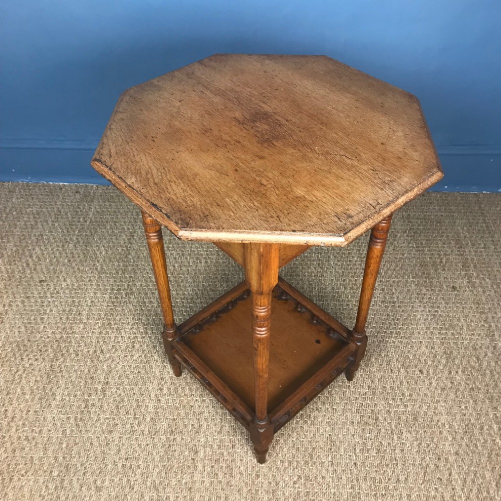 A Victorian oak octagonal table circa 1890