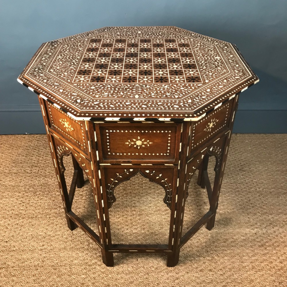 A Hoshiarpur bone inlaid chess table circa 1880 Northern India