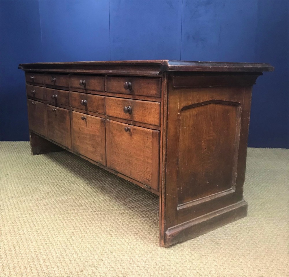 A fabulous Victorian oak simulated oak and mahogany freestanding Shop or Haberdashers Counter circa 1870