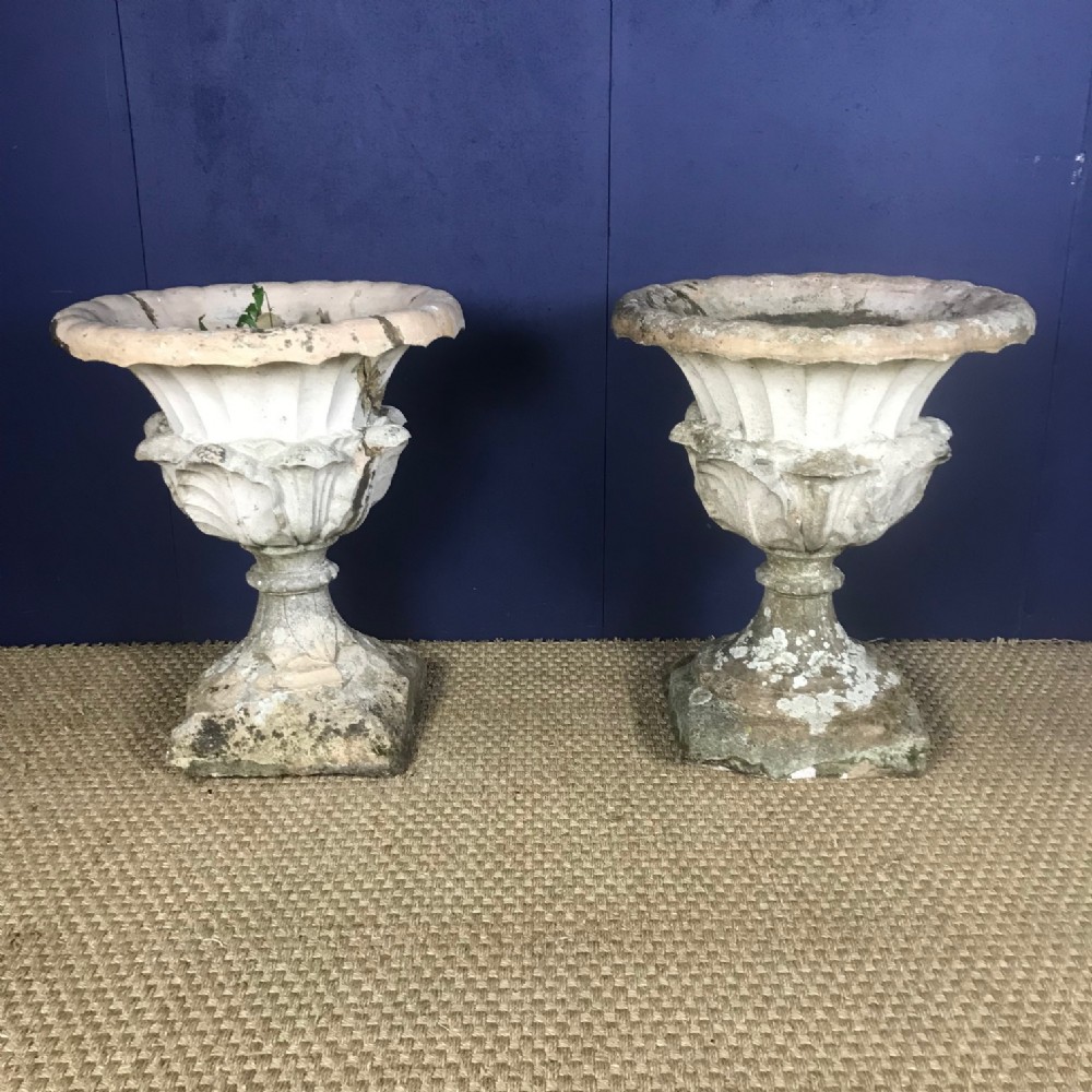 A pair of early Victorian terracotta country House Garden Urns circa 1840