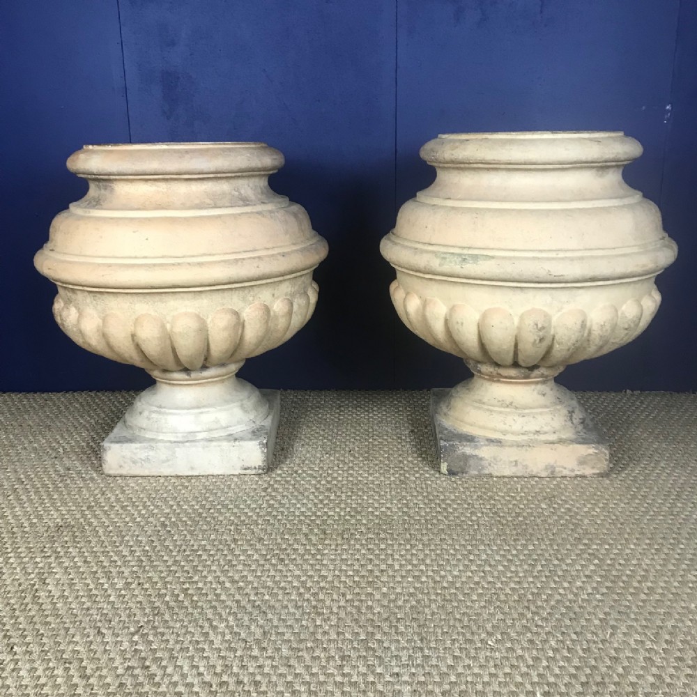 A large pair of Scottish Gartcraig terracotta Urns . Glasgow circa 1850