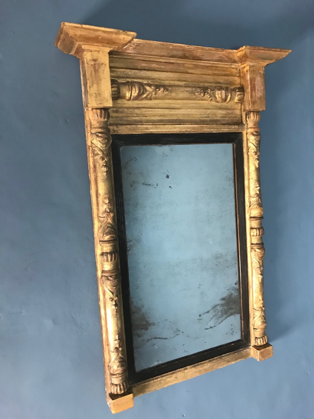 A Regency gilt Pier Mirror circa 1820 with original mercury glass.