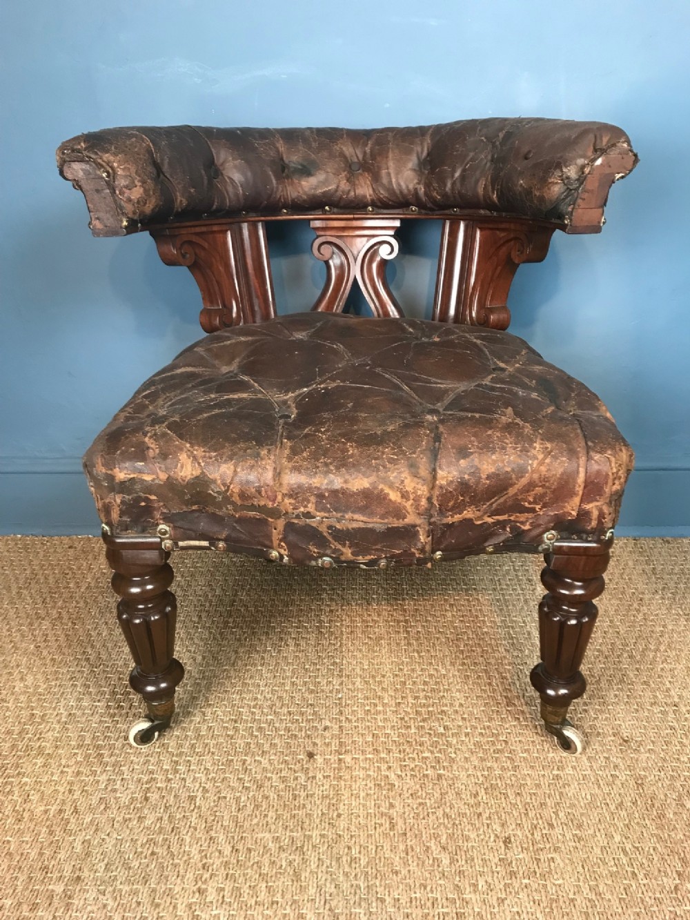 An early Victorian mahogany desk chair circa 1840