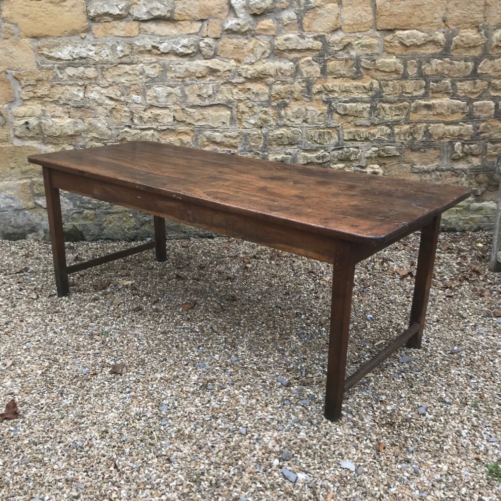A late 18th c burr oak West Country farm table 