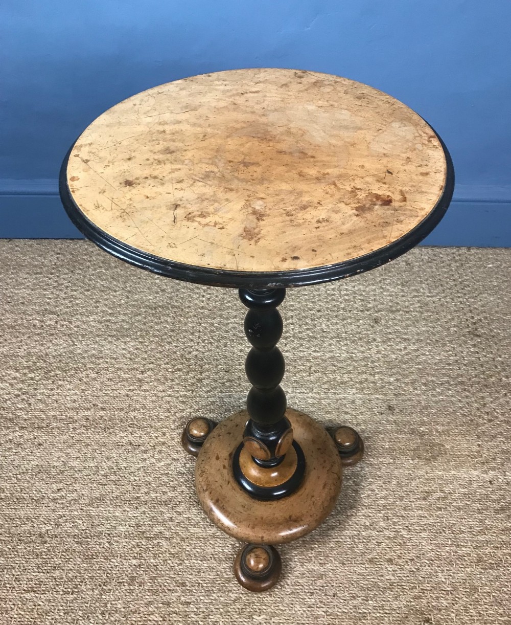 A William IV birch and ebonised lamp table circa 1830 .