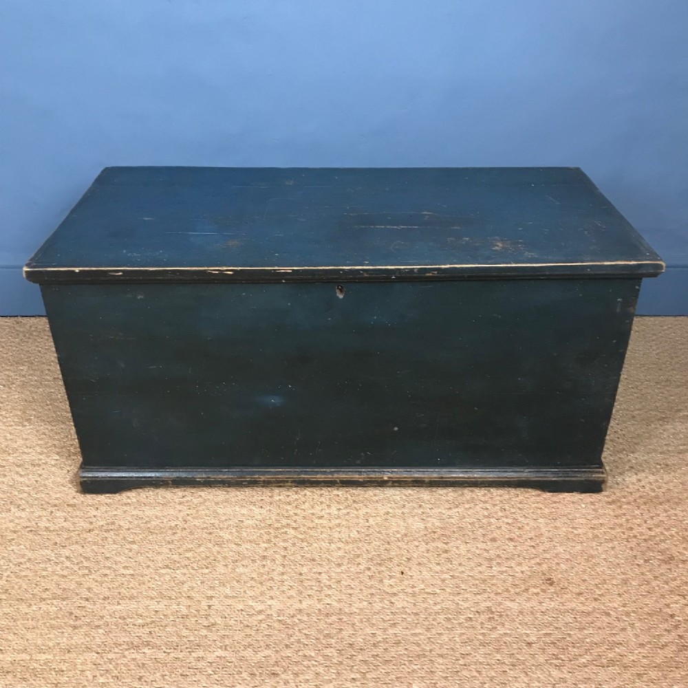 A West Country blue painted pine box circa 1850
