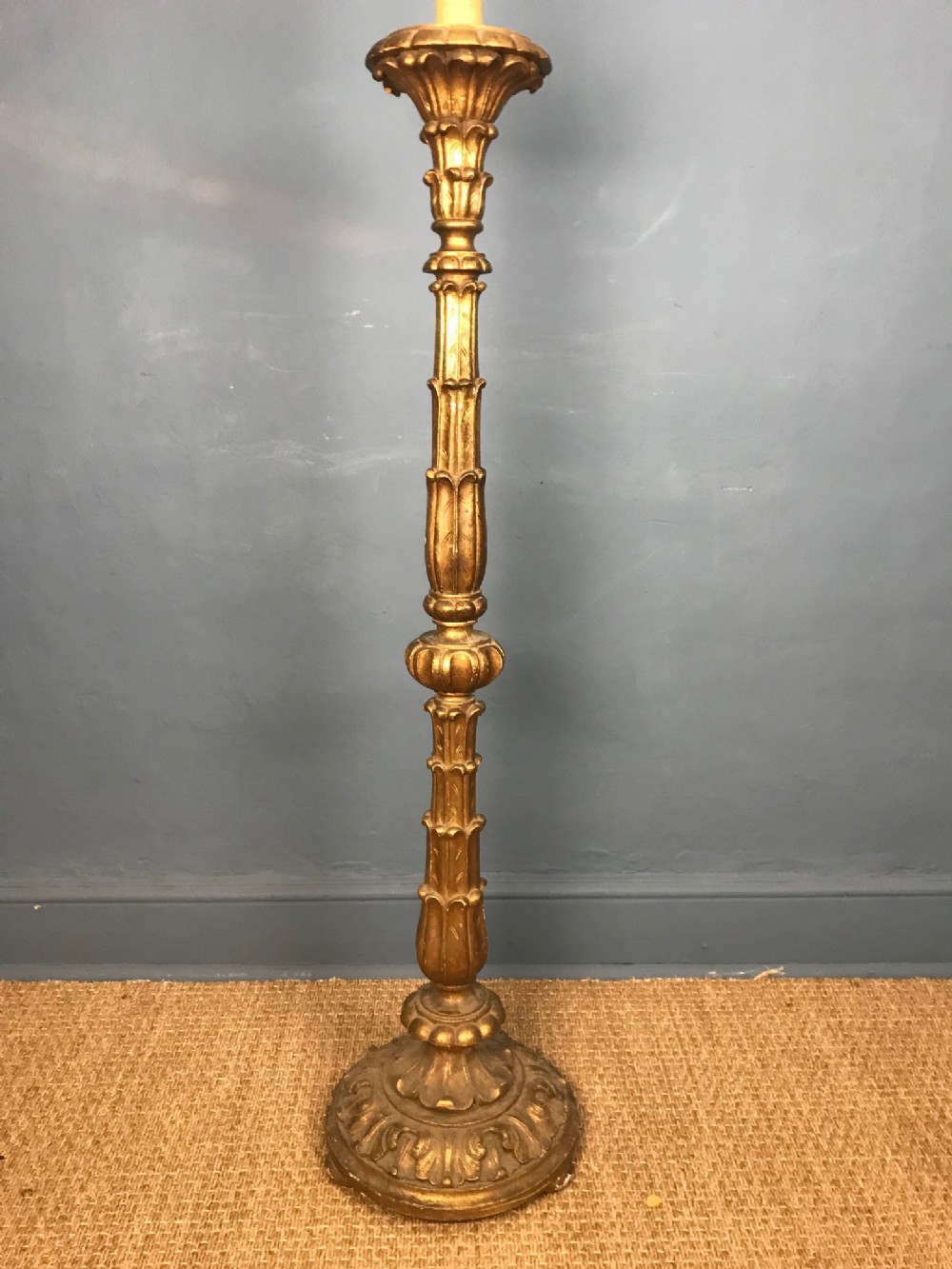 An Edwardian carved giltwood standard lamp circa 1910 