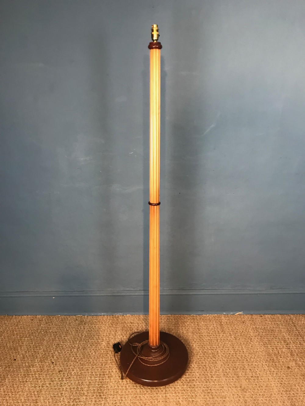 An Art Deco English maple standard lamp circa 1930 