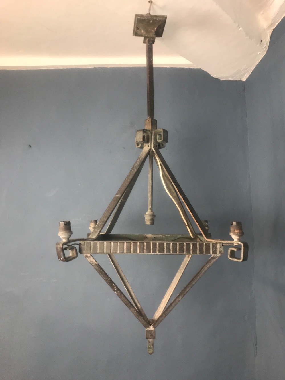 An Art Deco Bronze hanging Lantern circa 1925 in the style of Sir Herbert Baker
