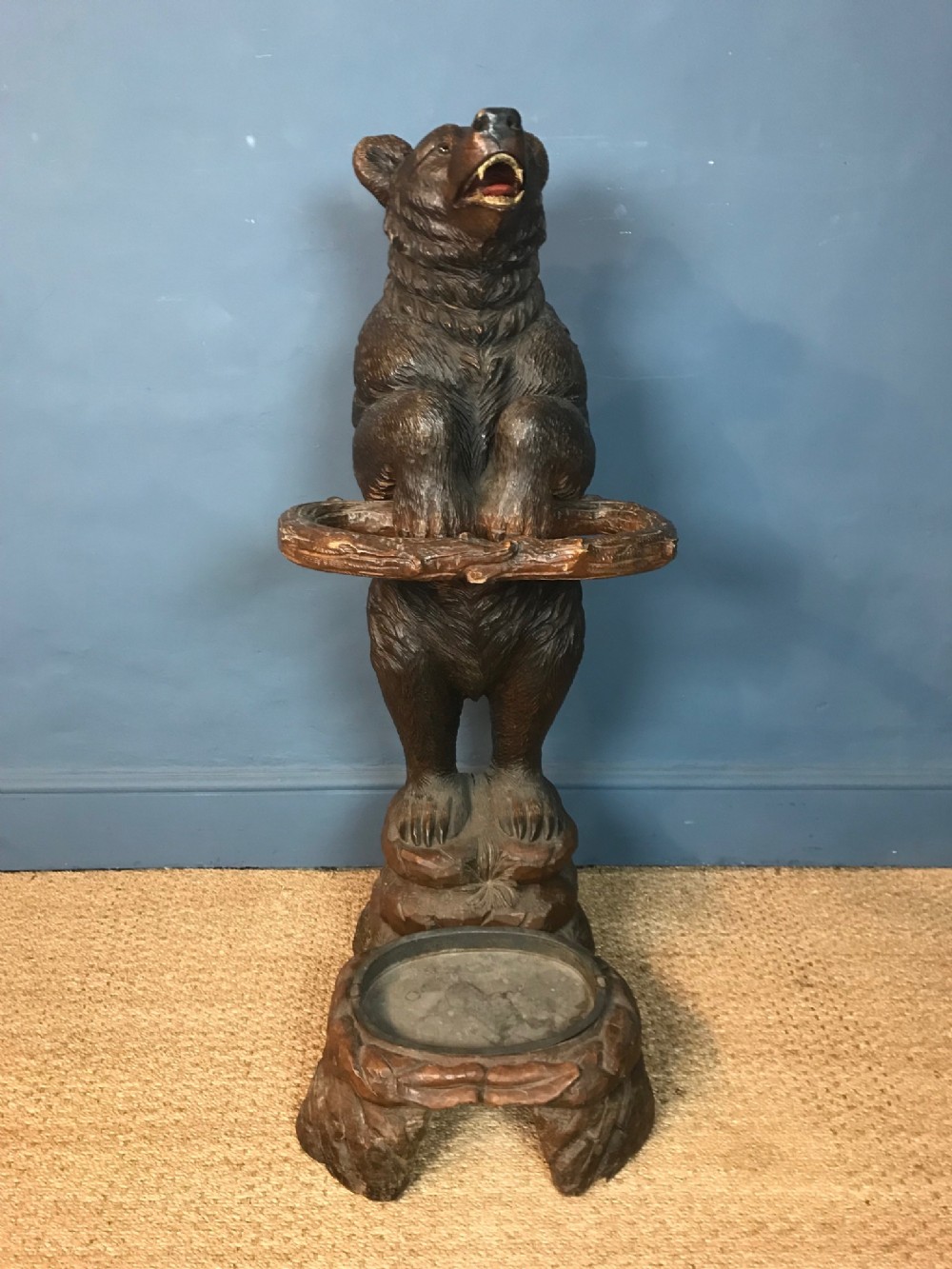A Black Forest carved Lindenwood Bear Hall Stand circa 1890