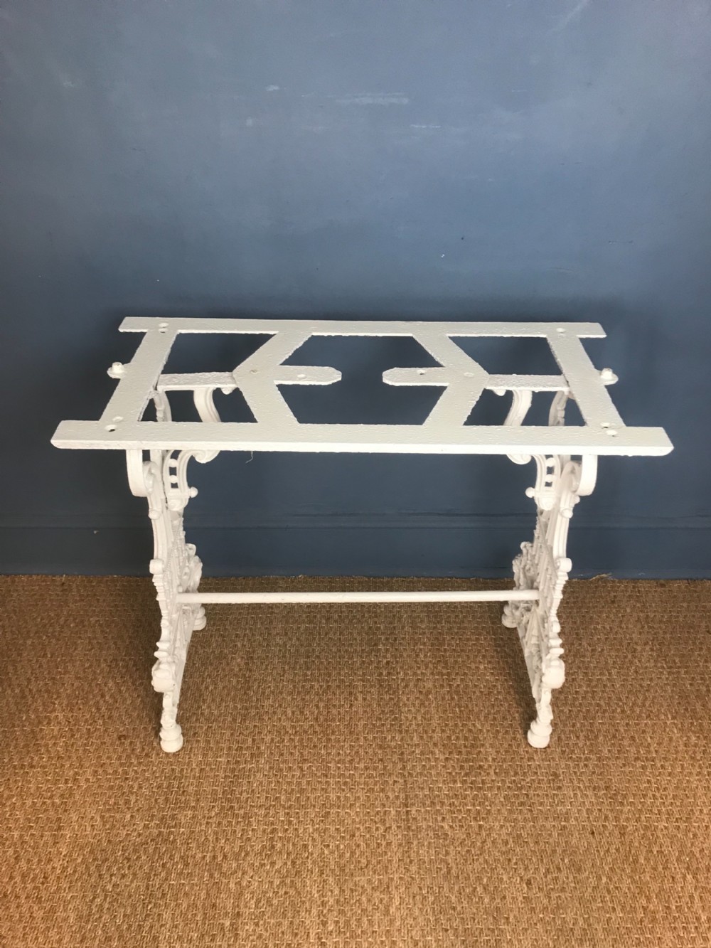 A Victorian cast iron Coalbrookdale table circa 1880 with original marble top  View III