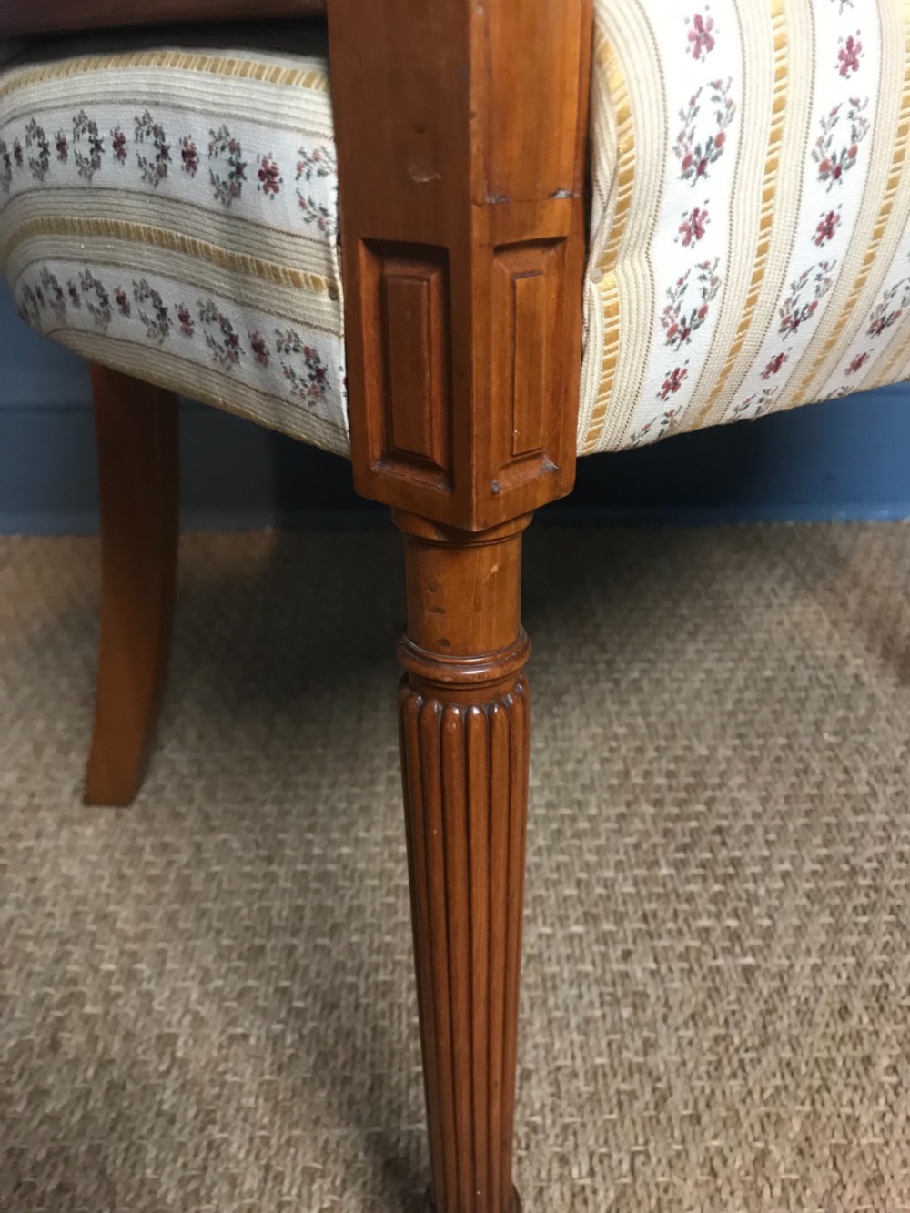 A Victorian satinwood desk chair c 1890 in the style of Gillows View II