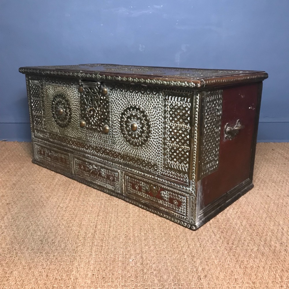 A Zanzibar shisham wood and brass studded Coffer c 1880 View II