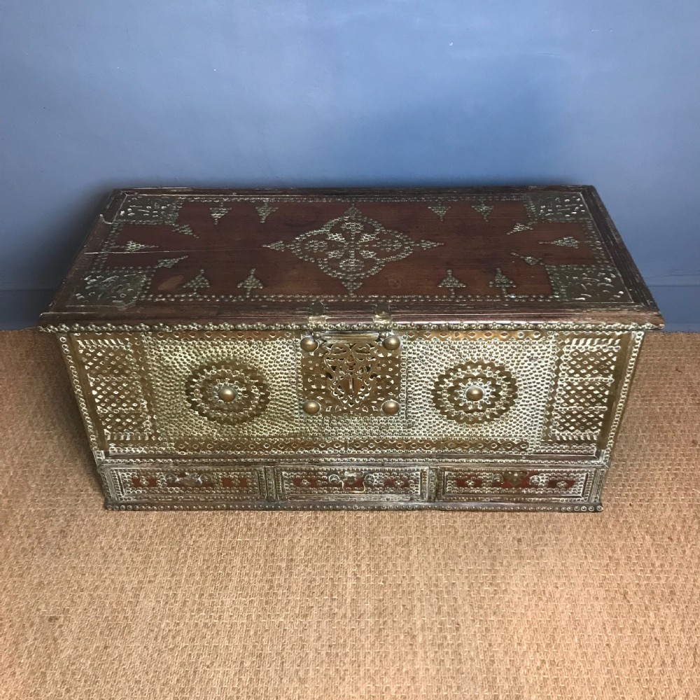 A Zanzibar shisham wood and brass studded Coffer c 1880 View III