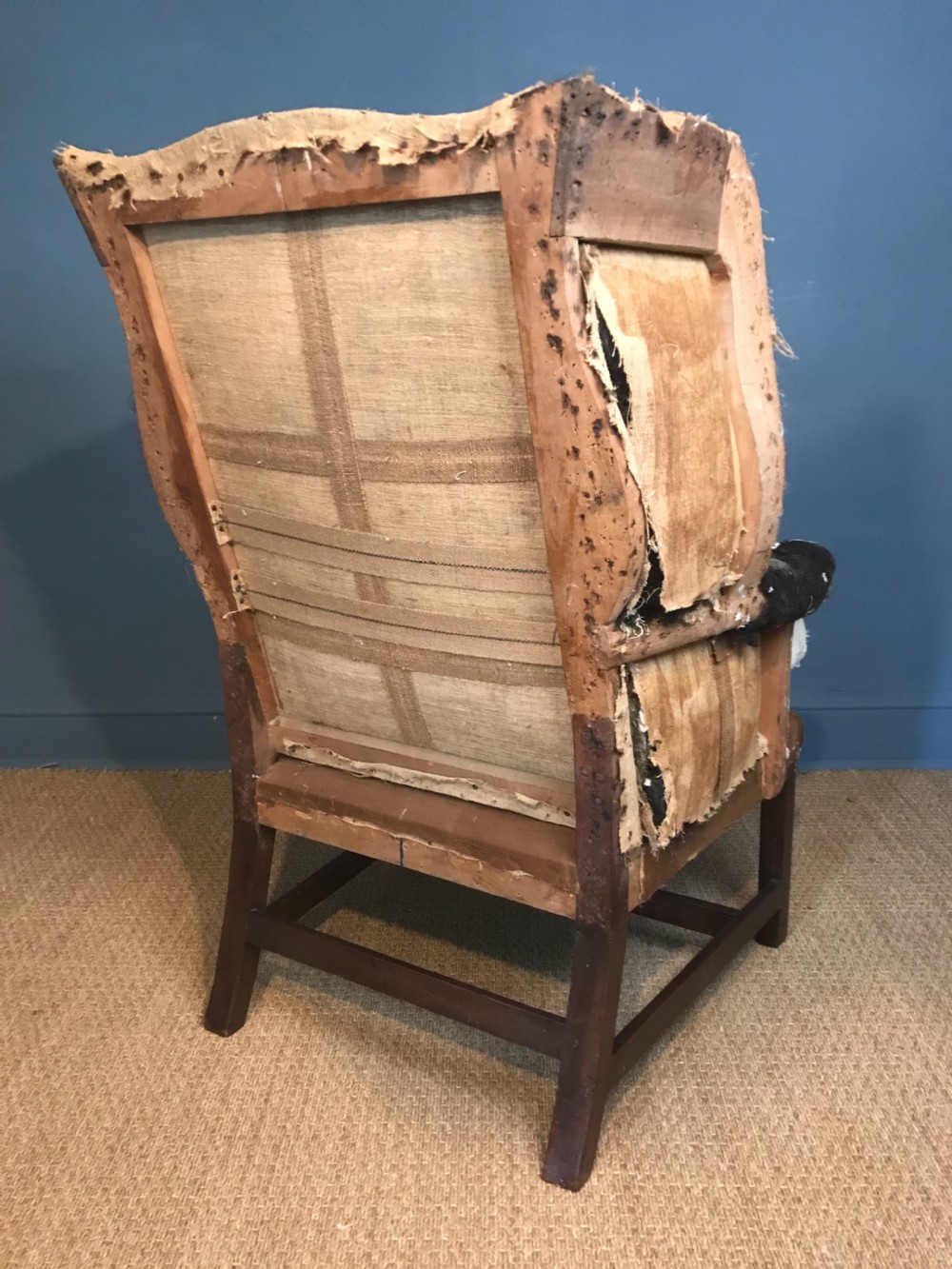 A George 111 mahogany wing chair circa 1780 for reupholstery View II