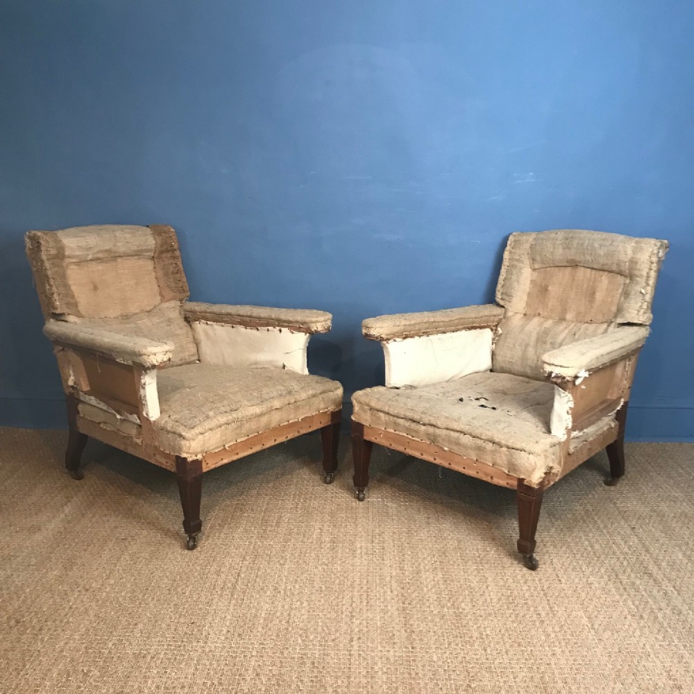 A pair of Gillows mahogany library armchairs circa 1880