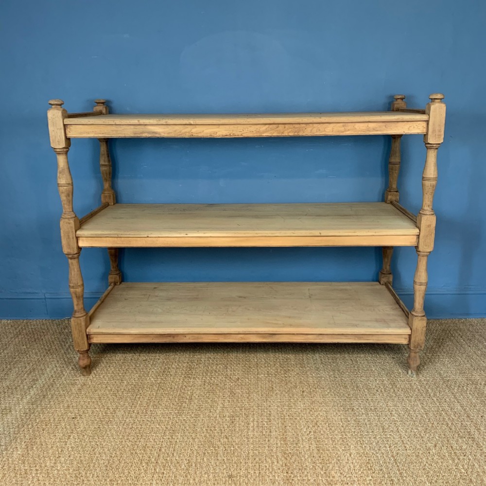 A large Victorian Country House dry birch wood 3 tier stand circa 1870 