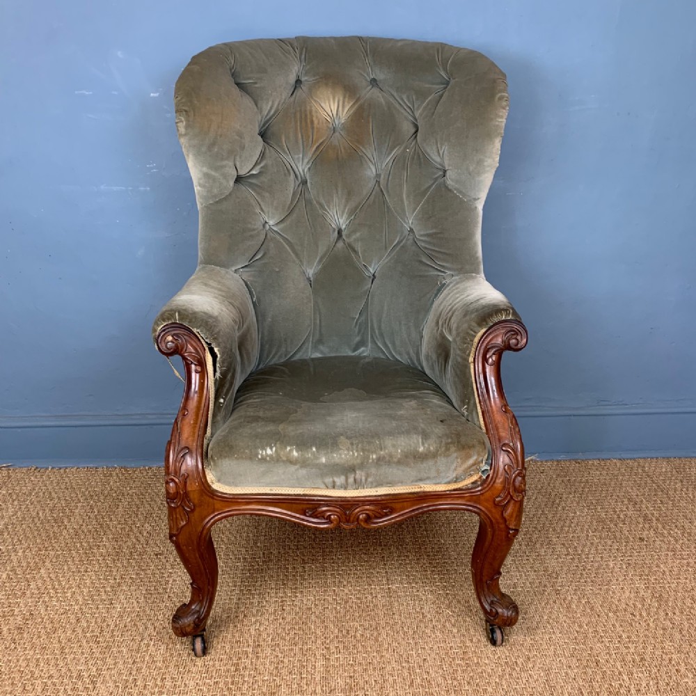 A large mid 19th c mahogany library armchair circa 1850