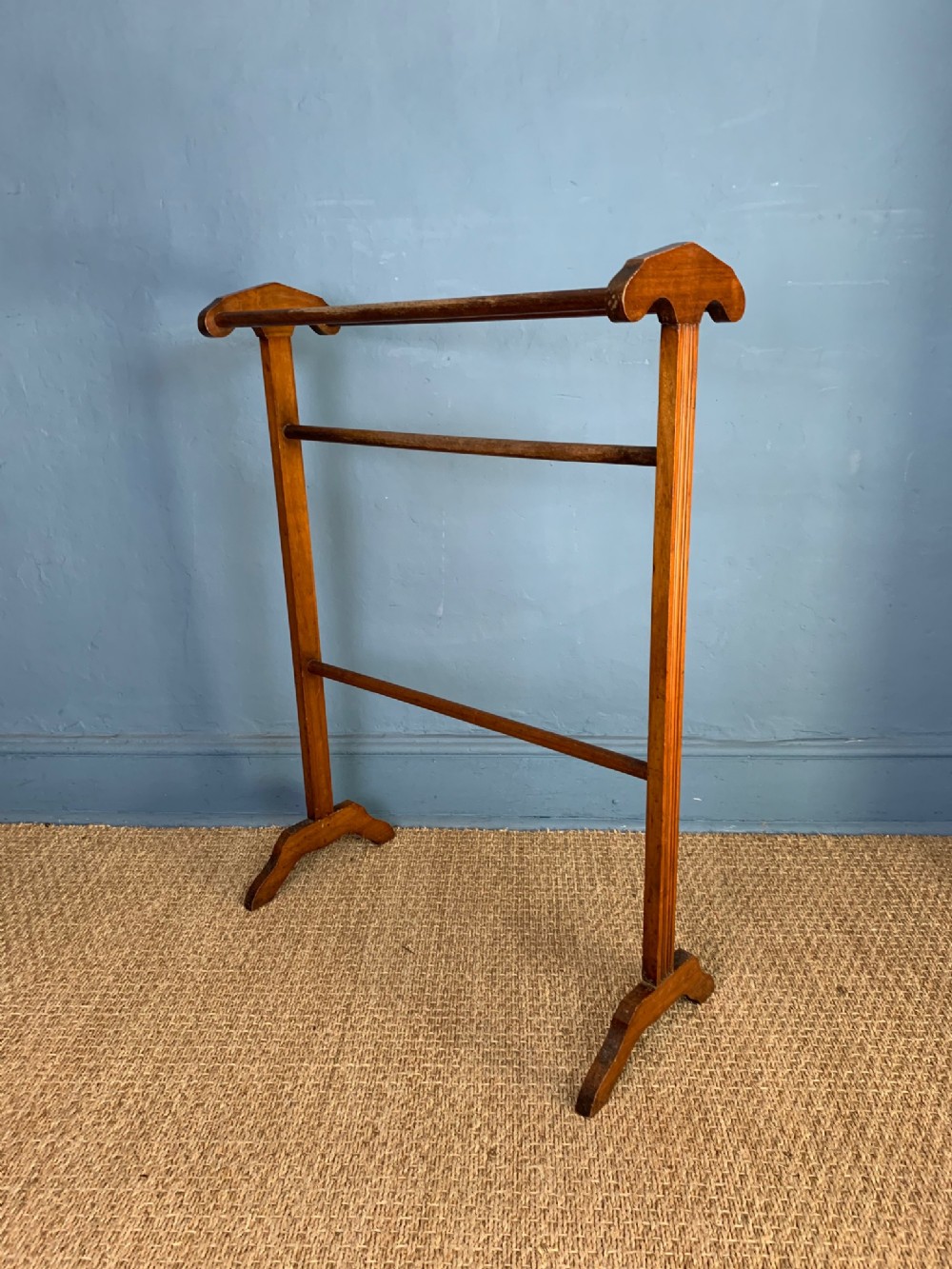 A Victorian walnut towel rail circa 1900