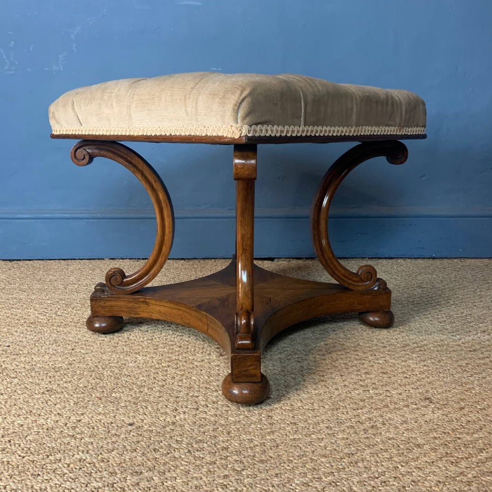 An unusual George 1V rosewood stool circa 1830