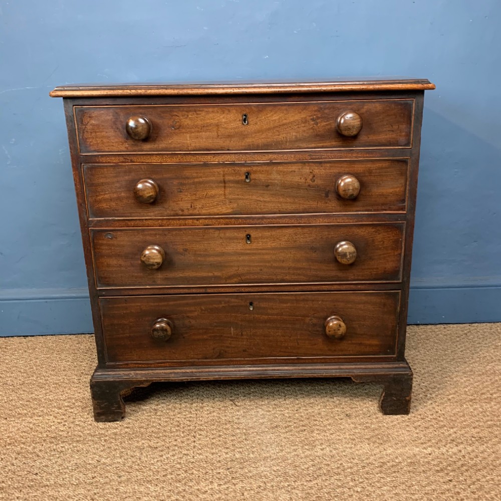 A small George 111 mahogany chest of drawers circa 1780