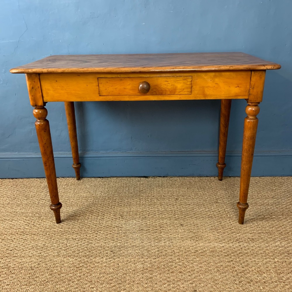 A Victorian satin birch two drawer side table circa 1880.