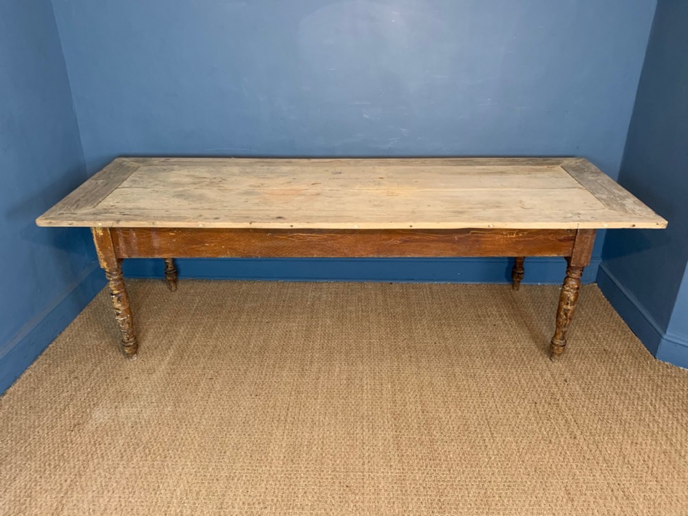 An 8ft Victorian pine refectory kitchen table circa 1880