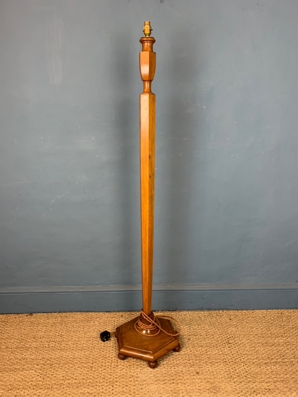 A Heals satin birch standard lamp circa 1930