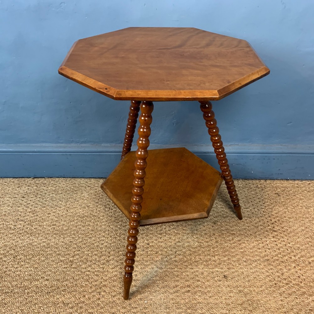 An Arts and Crafts birch octagonal Gypsy Table circa 1890 .
