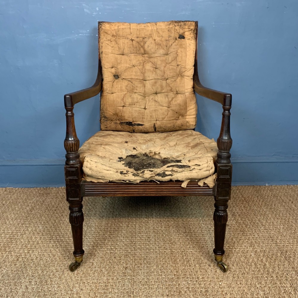 A Regency mahogany bergere chair circa 1820