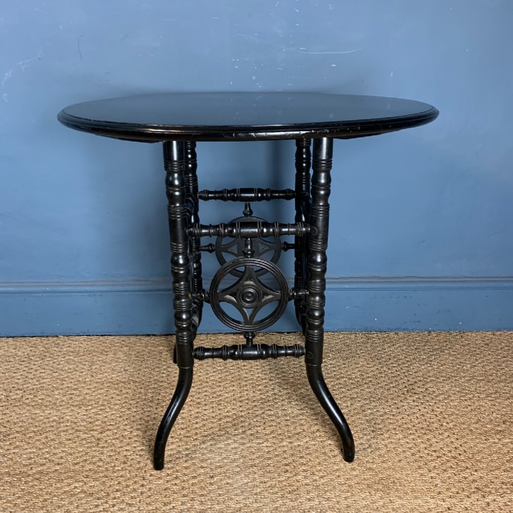 An unusual Aesthetic Movement ebonised centre table circa 1880