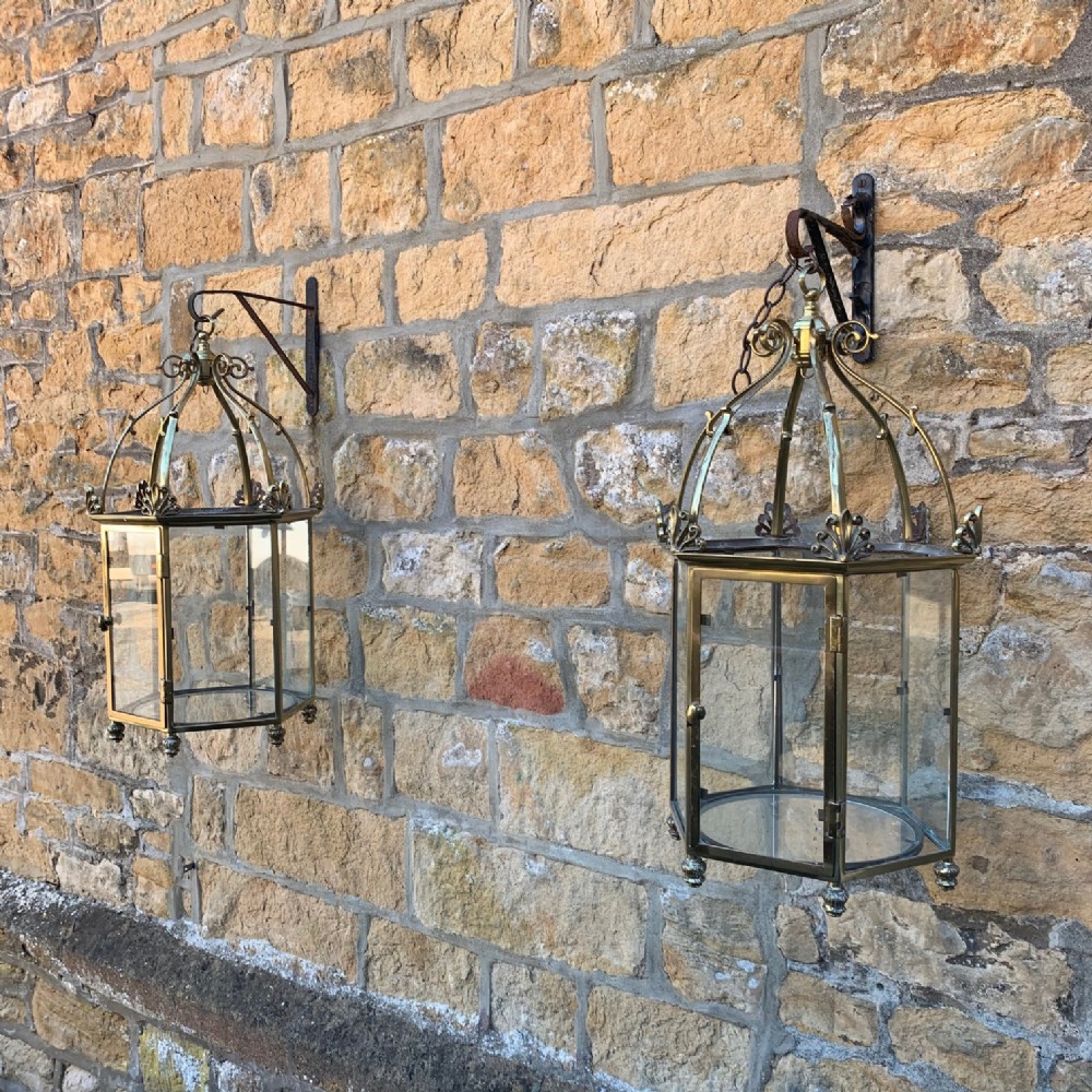 A pair of late 19th century Brass Hall Lanterns circa 1890